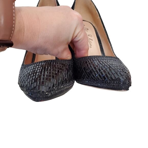 De Blossom | Elsa Sparkly Multi-Texture Beaded Pointed Toe Stiletto Pump Heels - Picture 5 of 10